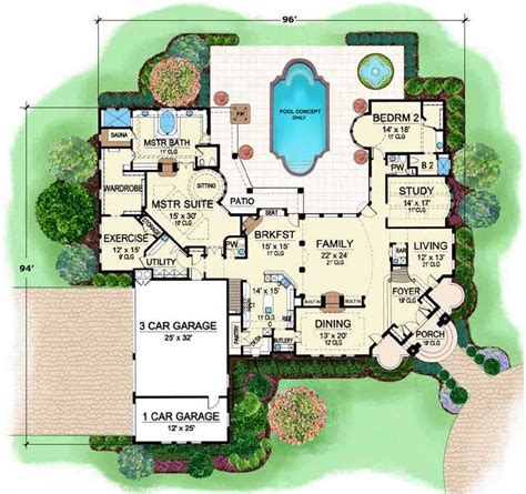 luxury style house plans  square foot home  story  bedroom    bath  garage