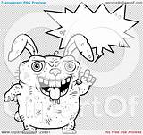 Outlined Ugly Rabbit Talking Coloring Clipart Vector Cartoon Thoman Cory sketch template
