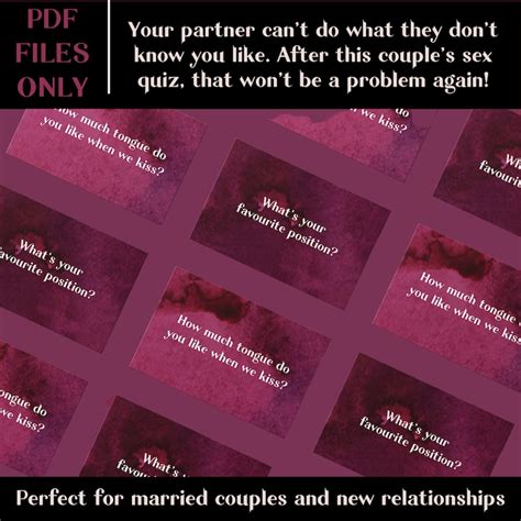 Printable Sex Game Quiz Get To Know Your Partner Sexually And Understand