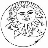 Coloring Pages Pagan Moon Sun Printable Wiccan Adult Mandala Stars Color Adults Print Book Witch Popular Kids Beautiful Sheets Tattoo sketch template