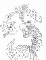 Coloring Fish Koi Pages Adult Jumping Adults Getcolorings Pa sketch template