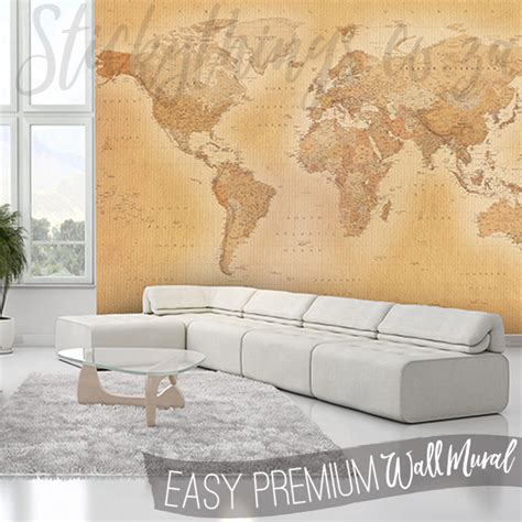 vintage world map mural old world map wall mural