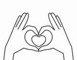 Hands Coloring Pages Heart Clean Coloringcrew sketch template
