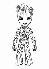 Groot Coloring Baby Pages Drawing Printable sketch template