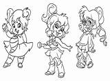 Coloring Pages Chipettes Chipmunks Kids Choose Board Printable sketch template