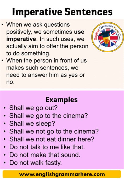 imperative sentences  english english grammar