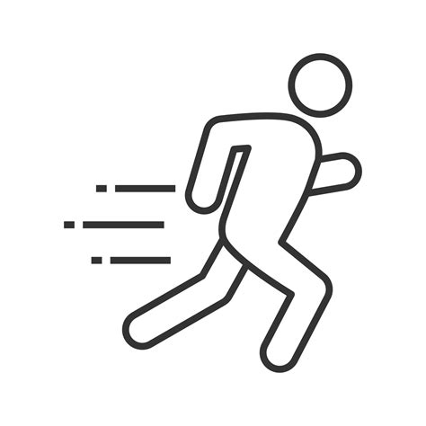 running man linear icon thin  illustration runner sprinter