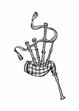 Bagpipes Scottish Coloring Pages Scotland Kids Size Coloringsky sketch template