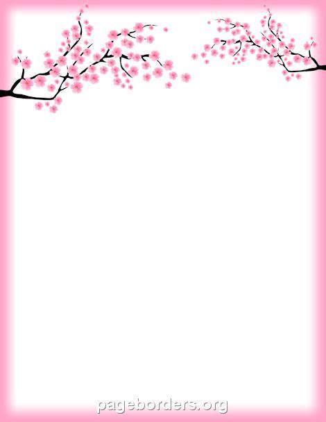 cherry blossom border clip art page border  vector graphics