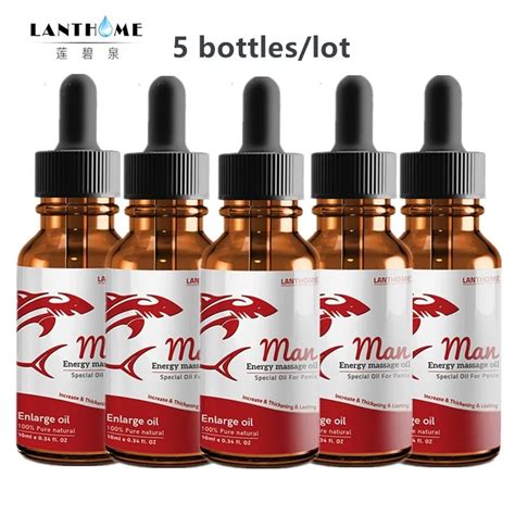 5pcs Lanthome Penis Enlargement Cream Oil 10ml For Men Delay Time Sex