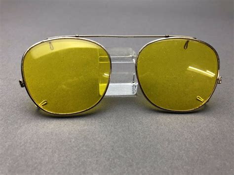 vintage bausch and lomb ray ban shooting yellow lens clip on glasses
