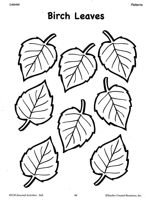 printable fall leaves patterns  learning activities oblock books