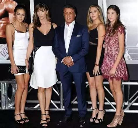 sylvester stallone steps out with his three lovely daughters