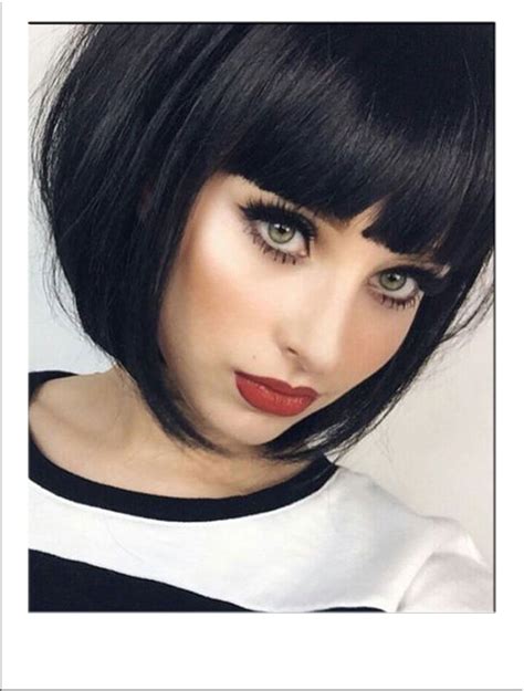 collection  sharp  blunt bob hairstyles  bangs