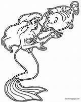 Coloring Mermaid Pages Little Ariels Beginning Wecoloringpage sketch template