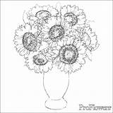 Sunflower Sunflowers Coloring Pages Vase Drawing Van Gogh Kids Bouquet Cliparts Printable Flowers Clipart Getdrawings Step Beautiful Proflowers Printables Favorites sketch template