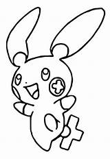 Pokemon Plusle Coloring Pages Pokémon Drawings Morningkids sketch template
