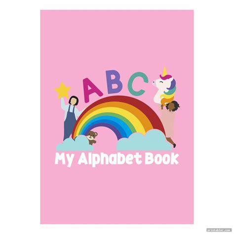 colorful printable alphabet book cover printablercom alphabet book