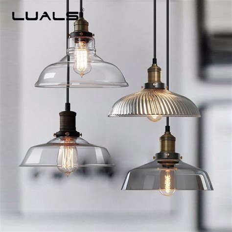 Loft Hanging Lamp Glass Lamp Shade Vintage Pendant Lights Industrial