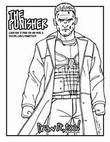 Punisher Daredevil Netflix Coloring Draw Too Drawittoo Tutorial Season sketch template