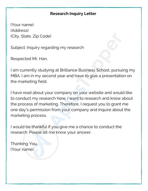 sample inquiry letters examples format    write inquiry