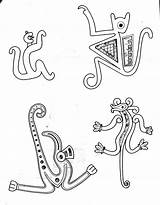 Precolombino Costarricense Precolombinos Indigena Diseños Costarricenses Aborigen Culturas Artículo Artesania Monos sketch template