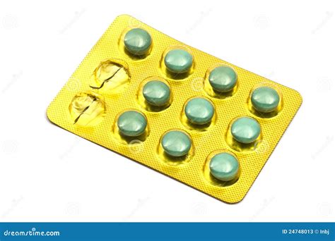 green pills stock image image  container blister