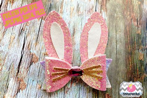 easter bunny ears hair bow template  svgs design bundles