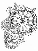 Steampunk Coloring Clock Pages Drawing Adult Wall Colouring Adults Printable Coloringgarden Kids Gears Color Tattoo Drawings Coloringpagesonly Gothic Sheets Getdrawings sketch template