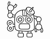 Robot Coloring Robots Coloringcrew Antenna sketch template