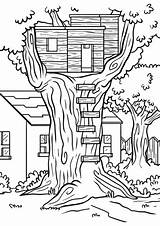 Treehouse Domek Baumhaus Drzewie Dibujos Malvorlage Druku Mewarnai Gambar Kolorowanka Supercoloring Jardin Casadelatinta Pixabay Pohon Kolorowanki Vectorizer Drzewa sketch template