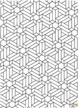 Optical Printable Illusions Geometric Colouring sketch template