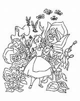 Alice Wonderland Coloring Pages Tea Party Getcolorings Wonderl sketch template