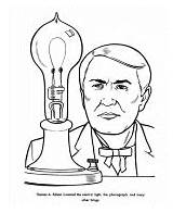 Edison Thomas Coloring Pages History Usa Printable Printables People Alva Famous Americans Grade Clipart Drawing Light Jefferson Newton 6th Bulb sketch template