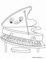 Piano Coloring Pages Keyboard Kids Electric Template sketch template