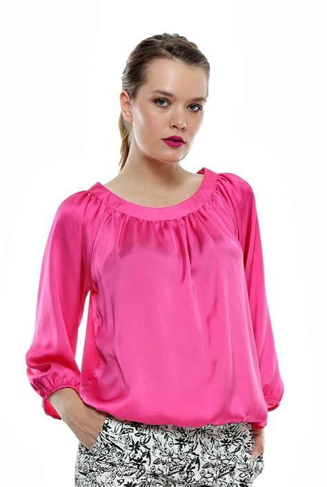 pink satin blouse