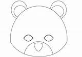 Mask Bear Printable Template Animal Drawing Teddy Masks Polar Craft Panda Drawings Brown Via sketch template