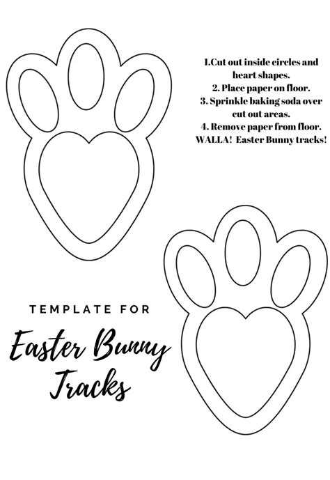 bunny footprint template easter fun  kids struggle shuttle