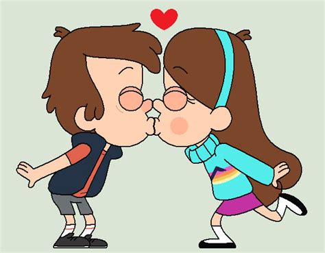 dipper and mabel kiss by dylanman10 on deviantart