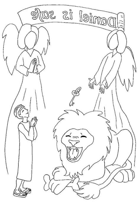 bible story  daniel   lions den coloring page netart