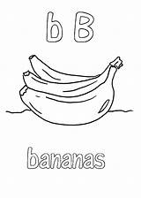 Banana Coloring Pages Bunch Letter Netart sketch template