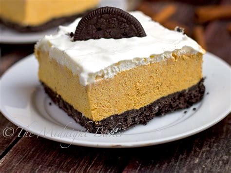 pumpkin oreo cream dessert squares the midnight baker