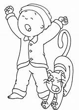 Coloring Yawn Yawning Caillou Pages Gilbert Template Kids Choose Board Cat His sketch template