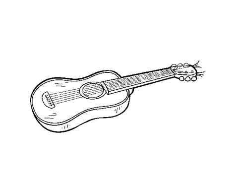 acoustic guitar coloring page coloringcrewcom