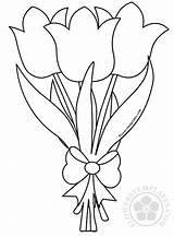 Tulips Bouquet sketch template