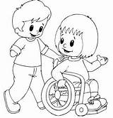 Pintar Disabilities Uczynki Dobre Niño Deficiência Portador Cadeirante Diferente Normal Inclusão Sobres Especiales Criança Discapacidad sketch template