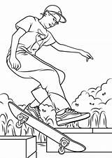 Coloring Skateboarding Pages Boy Skateboard Hawk Tony Printable Drawing Print Drawings Template Popular sketch template