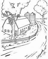 Coloring Pages Nature Scenes Clipart Library Barn sketch template