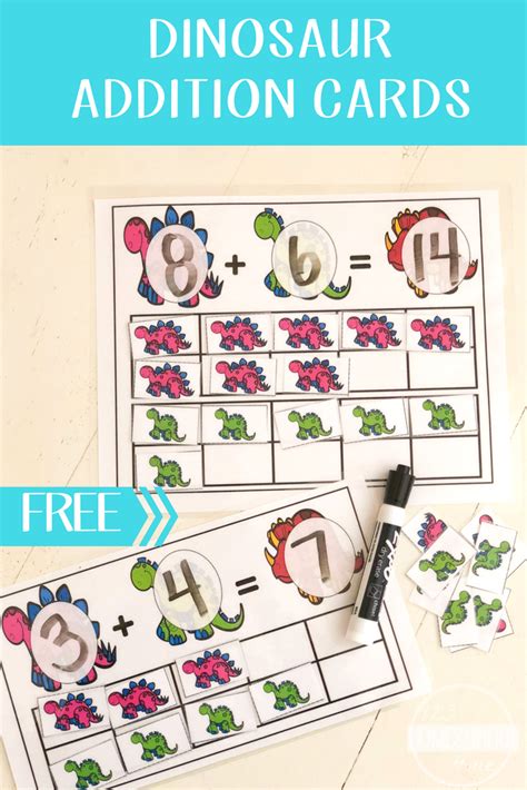 dinosaur addition  ten frame