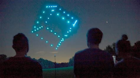 drones light   night sky   replace fireworks